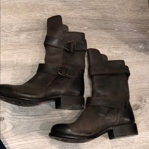Senora genuine leather moto boots